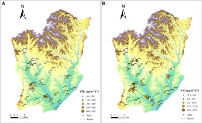 Agricultural land use and pond management influence spatial-temporal variation of CH4 and N2O emission fluxes in ponds in a subtropical agricultural headstream watershed